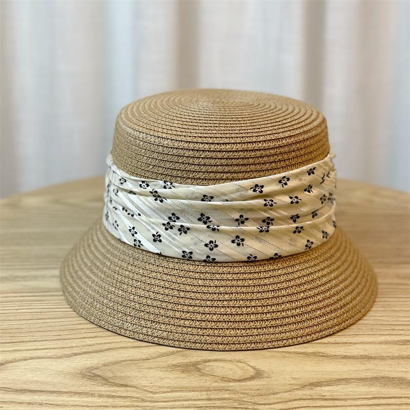 

JYL TS DIY Straw Hat Flat Brim Sun Protection Woven Straw Khaki_adjustable неоновые морковь