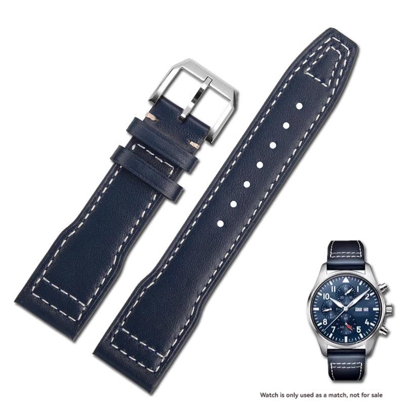 

Для IWC Pilots Little Prince Mark 18 Series Бронзовий Ремінець для винищувача Spitfire 20 мм 21 мм Браслет з коров ячої шкіри Чоловічий Ремінець з телячої шкіри 20mm