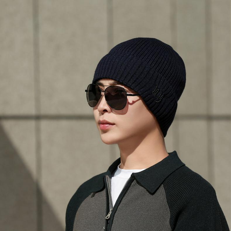 Ski Pullover Knitted Hat Men's Winter Warm Outdoor Cycling Coldproof Ear Protection Wool Cotton Hat