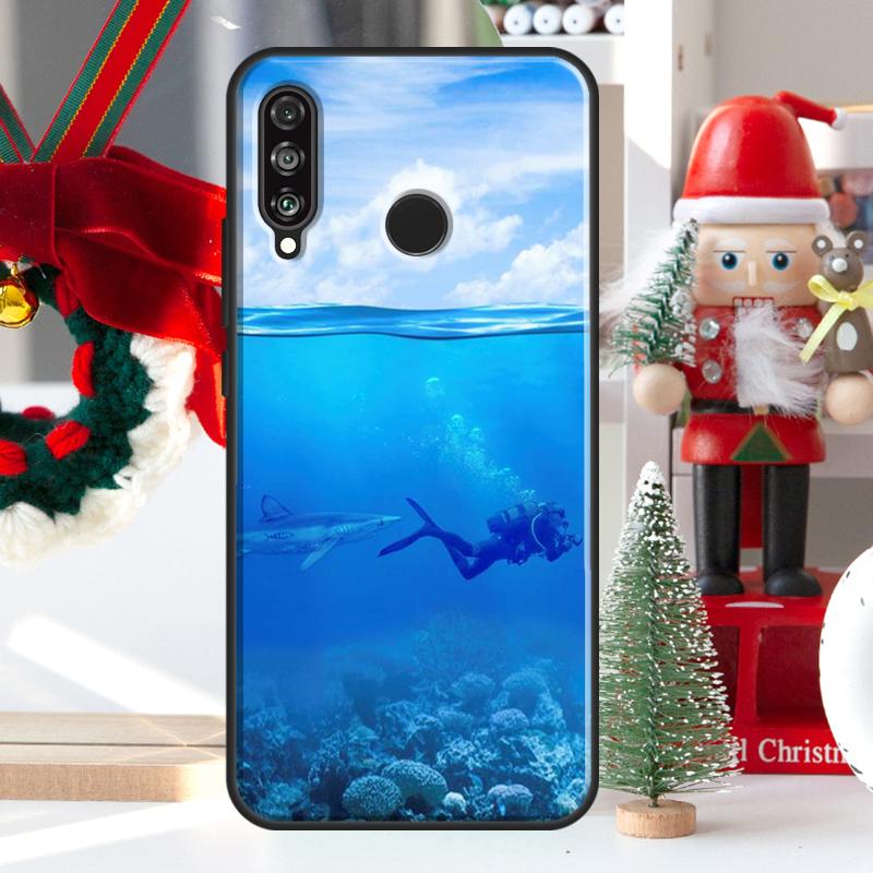 Diver Underwater Diving Cave Caving For Huawei Nova 9 10 SE 11 Pro Y60 Y70 Y90 Y61 Y91 Y72 Y73 12i 11i 8i P20 P30 P40 Lite Case