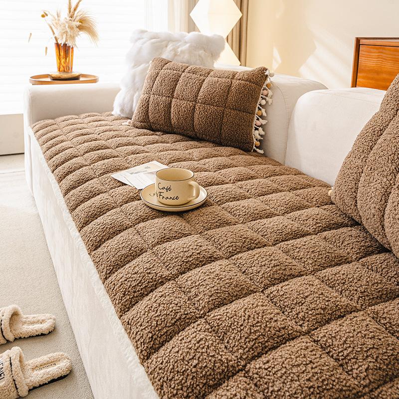 Soft and Warm Sofa Cover Cloth One-piece Laying Straight Row Anti Slip Sofa Cushion Cover Washed in Autumn and Winter Seasons