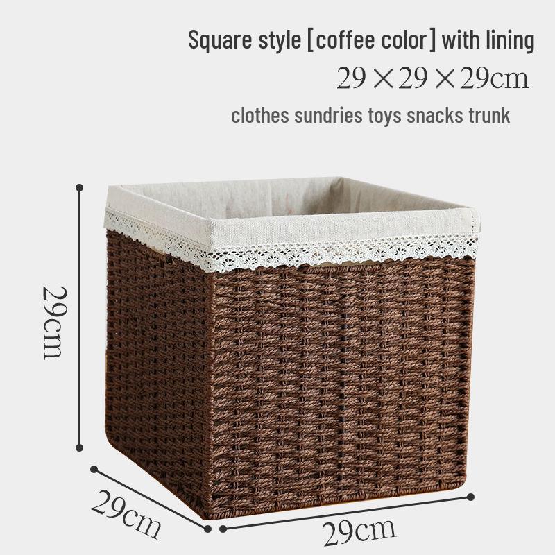 Japanese Style Large Rattan Storage Basket for Clothes, Toys, and Snacks