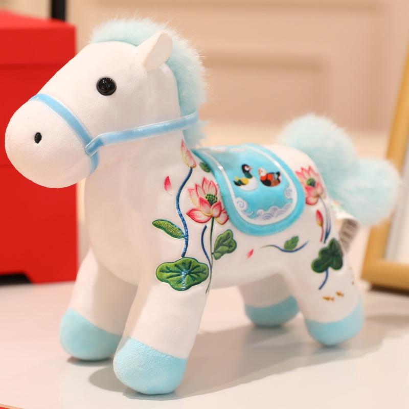 Horse mascot doll Folk style pony pendant Plush toy Zodiac horse doll Ragdoll