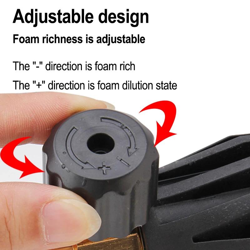High Pressure Washer Gun & Foam Cannon Kit - 1/4" Quick Connect with M22-14 Adapter for Karcher K/Nilfisk/Bosch Washer