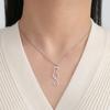 Lemegeton Long Tail Cute Cat Charm Pendant Necklace for Women Girls Animal Kitten Stainless Steel Necklace Jewelry Gift
