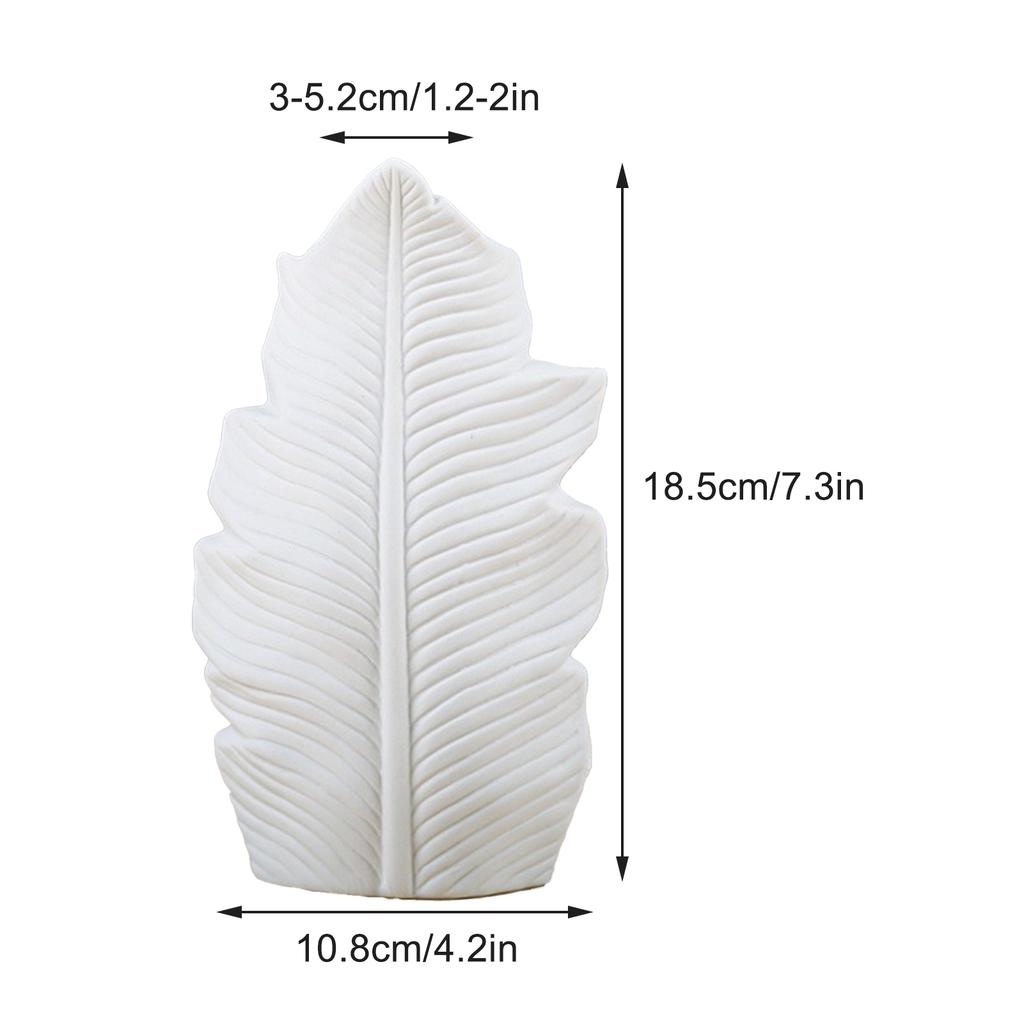 White Ceramic Vase Farmhouse Home Decor Leaves Style Modern Minimalist Pottery Vase Table Centerpieces Vase Decorative