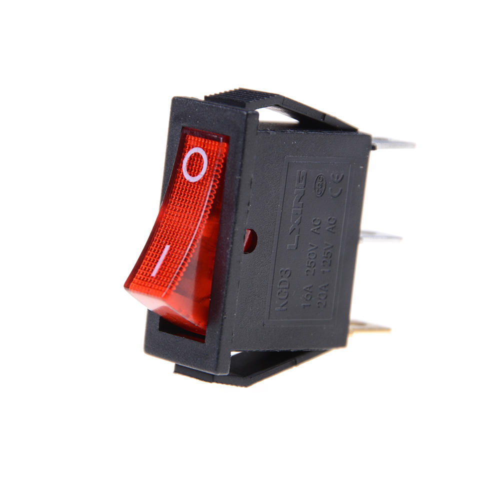 Color: Green 5PCS//lot On-Off 3pin Rocker switch With light 6A 250VAC