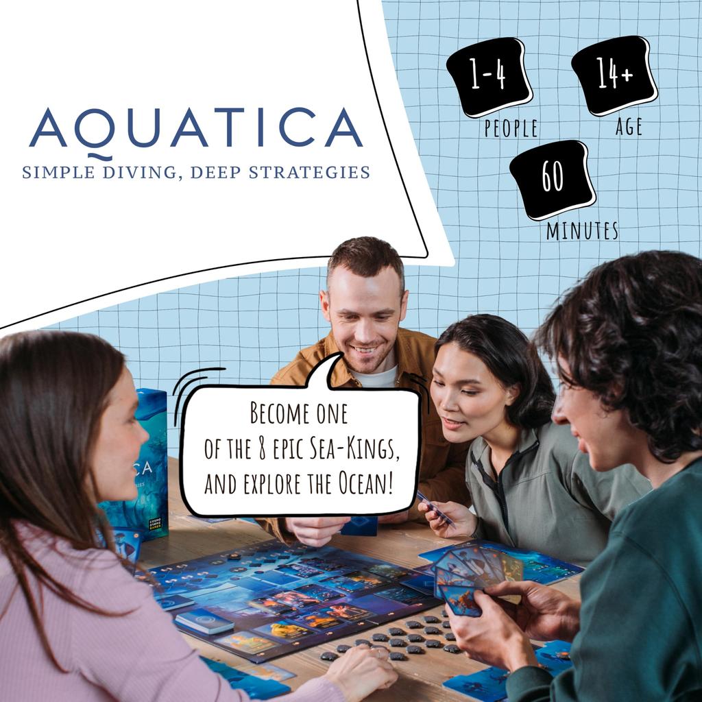 Aquatica | Board Game | Strategy Game for Teens and Adults | Family Game Night | Entertainment | Ages 14+ | 1-4 Players | 60 Minute Playtime