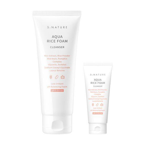S.NATURE Aqua Rice Mildly Acidic Cleansing Foam 160ml Special Offer (+20ml)
