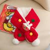 Cute Cartoon Rabbit Pompom Scarf Winter Warm Knitted Neck Warmer Women Men Unisex Fashionable Red Festive Accessory