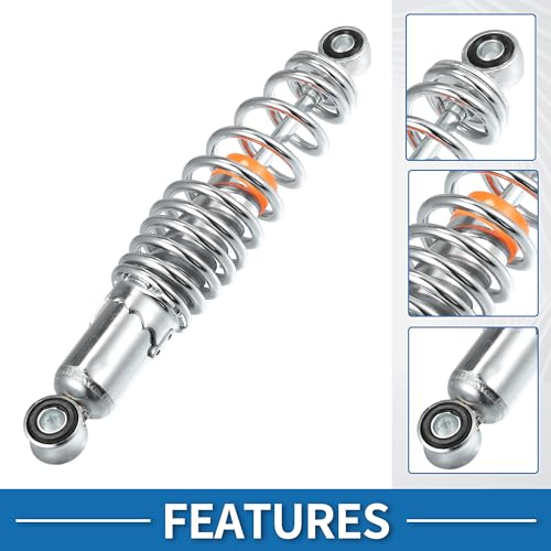 A ABSOPRO Rear Suspension Motorcycle Rear Shock Absorber Spring, Universal Silver, 1 Pair, 270mm