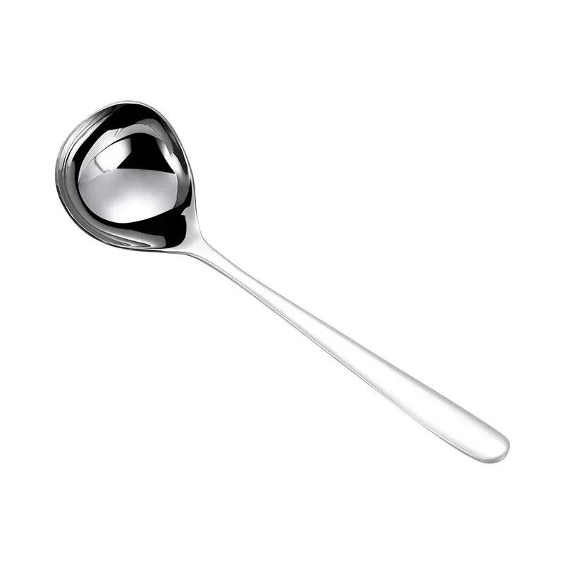 1 Pcs Kitchen Spoon Stainless Steel Multi-purpose Soup Spoon Sauce Spoon Creative Deep Bottom Spoon Cute Practical Kitchen Tool L