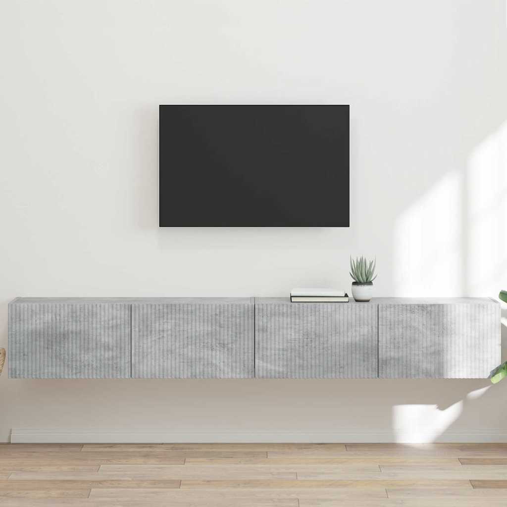 TV Wall Cabinet 2 pcs Concrete Look 98 x 31 x 29.5 cm Engineered Wood