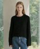 Vleti Boucle Round Knit Cardigan (Black)