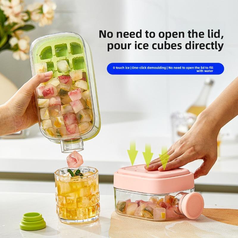 Cool Ice Cube Travel Cup Portable Straw Water Cup, Summer Homemade Water Filling Press Ice Cube Mold