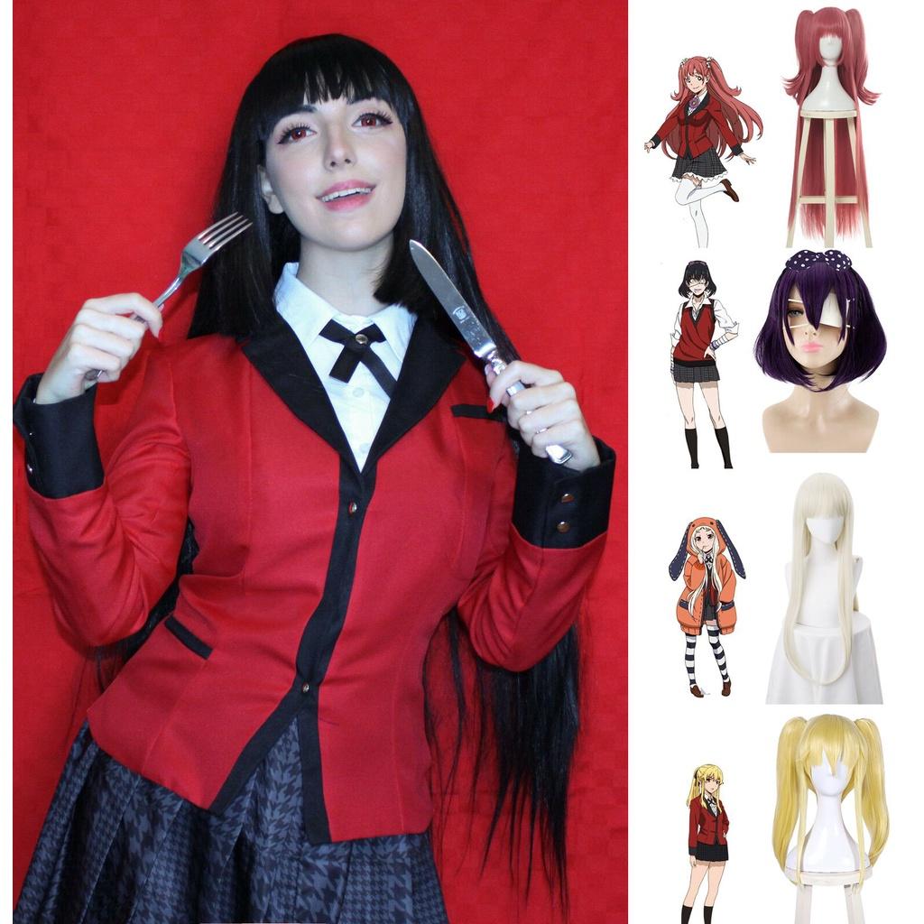 Kakegurui Jabami Yumeko Meari Kirari Yumemi Runa Lange Cosplay Party Haare Perücken in lebendigen Farben