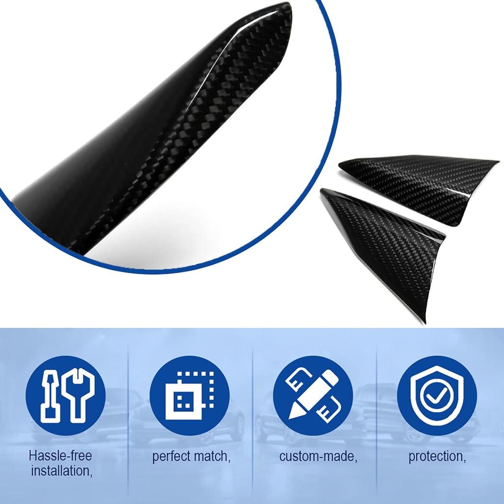 2pcs Car Front Inner A Pillar Trim for Corvette C8 Z51 Z06 Stingray HTC 2020 2021 2022 2023 2024 2025 2026,Genuine Carbon Fiber Window Triangle Cover