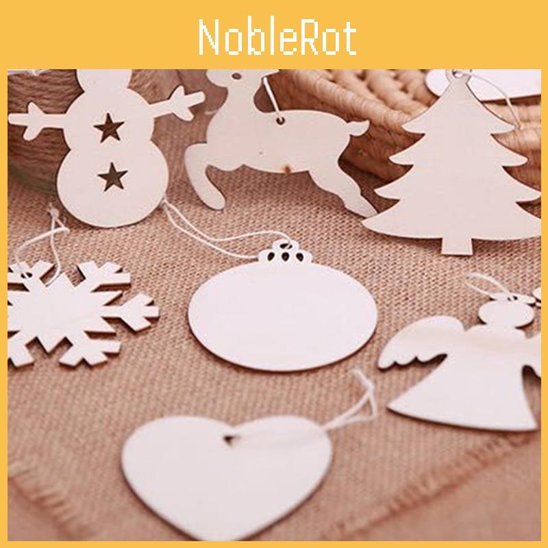 Christmas Wooden 10pcsset Tree Decorative Hanging Decor Craft Gift Xmas Pendant
