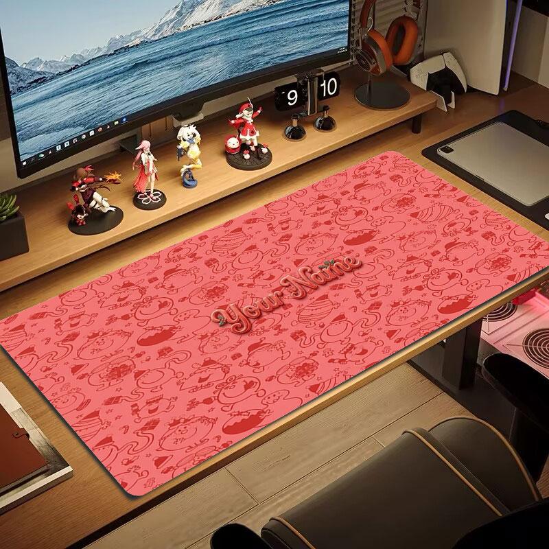 Mr. Men Little Miss Custom Name Large Size Mouse Pad Large Gaming Table Cushion Non-slip Laptop Tablet Big Mousepad XXL Mat Mini PC Playmat With Lock 