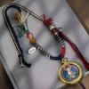 Luxury Tibetan Handmade Dzi Bead Pendant Necklace with Adjustable Cotton Rope