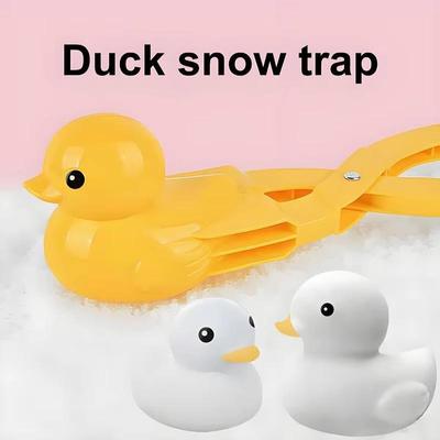 3pcs Duck Shaped Snow Ball Making Clip For Children's Outdoor Plastic Winter Snow Ball Making Mold For Children's Fun Sports