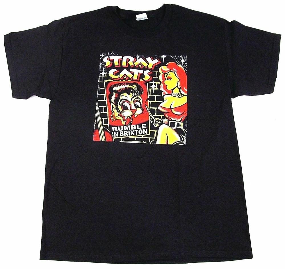 STRAY CATS T-shirt Brian Setzer Rockabilly Rumble In Brixton Adult Men s Tee New Unisex T-Shirt S