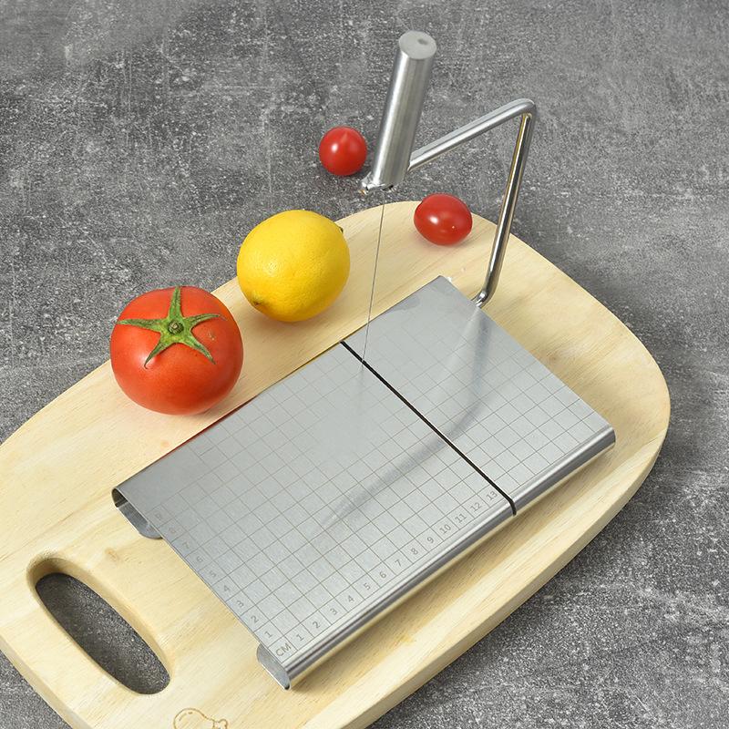 Cheese Slicer With Wire - Adjustable Stainless Steel Block Cheese Cutter, Heavy Duty Wire Cheese Slicer Kit