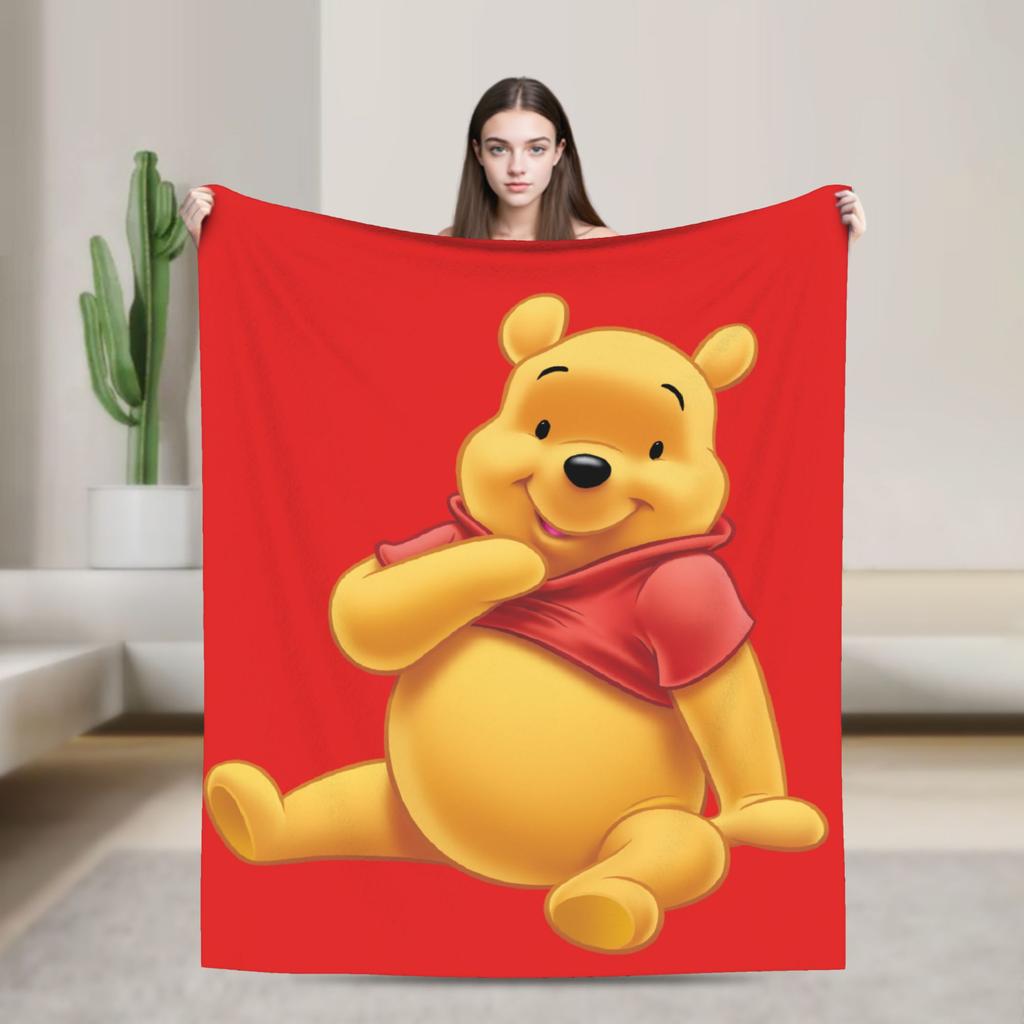 Winnie Puuh (2) Plüschdecke Tolle Überwurfdecke für Sofa Bettwäsche Wohnzimmer 150*125cm Steppdecke,