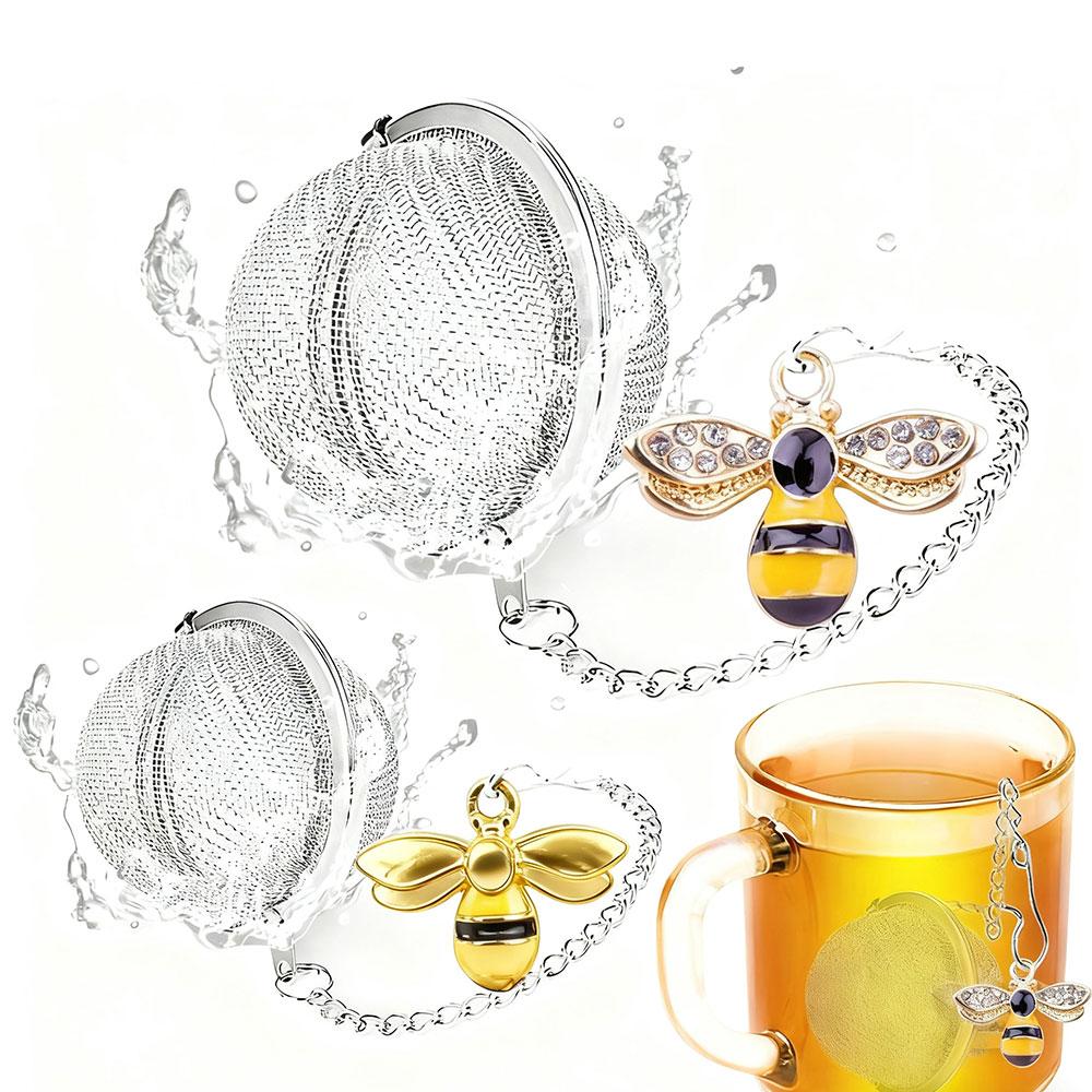 2CS Mini Stainless Steel Tea Infuser Butterfly Bee Chain Tea Filter Creative Mesh Ball Tea Strainer Coffee Herb Spice Diffuser