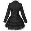 Women Double Breasted Victorian Steampunk Blazer Coat Gothic Tuxedo Tailcoat Jacket with Lace Hem Halloween Wedding Uniform Costume