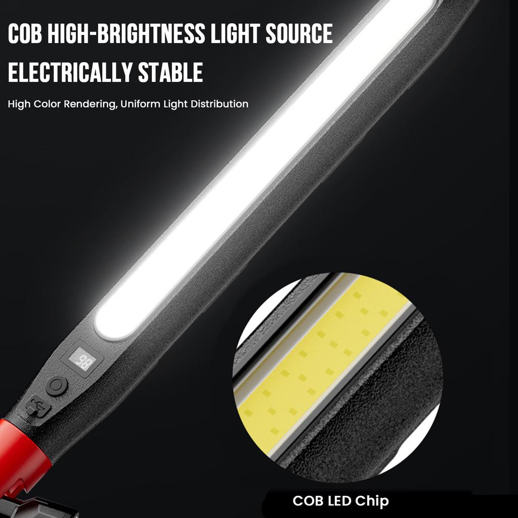 Rechargeable Cordless Portable Light W/ Hooks & Magnetic Base Mechanic Work Light Powerful LED Work Light for Garage Car Use