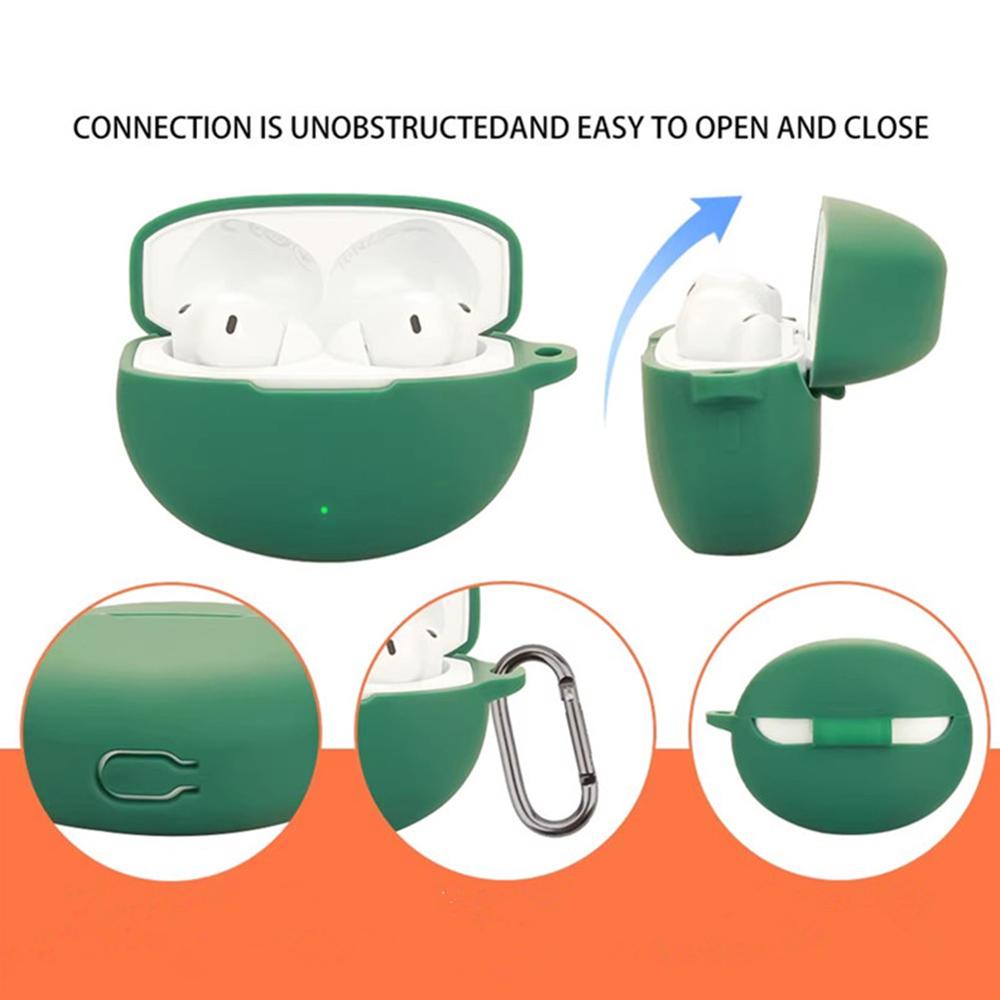 For Oppo Enco Free4 Silicone Case Wireless Earphones Protective Cover with Anti-Lost Buckle