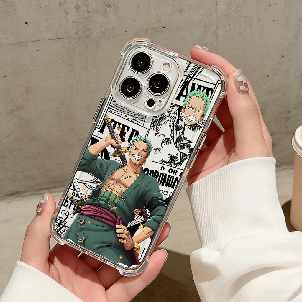 Anime Luffys Zoros Phone Case For iPhone 17 16e 16 15 14 13 12 11 Mini Air Pro Max X XR XSMax 7 8 Plus Anti Fall Clear