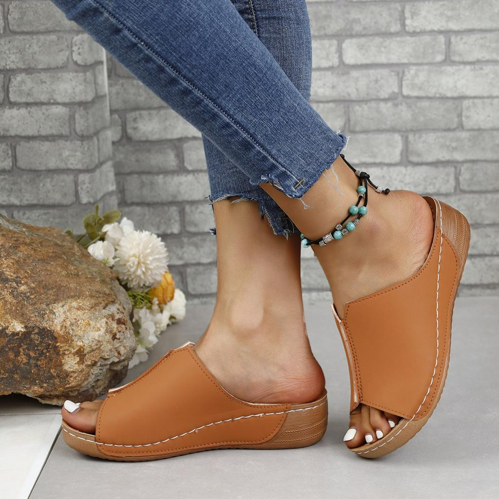 Women's Shoes, Comfortable Wedge Slippers, Simple Large Size Sandals, Women