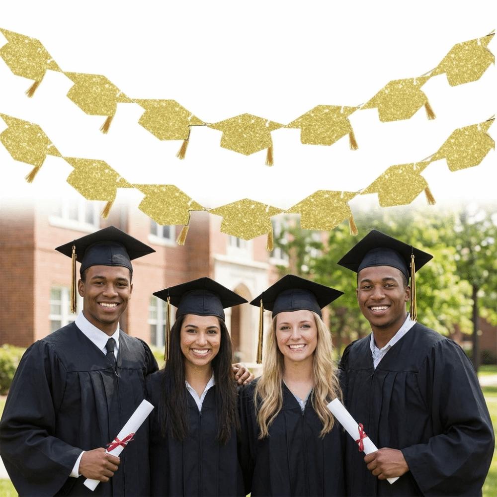 2Pcs with Tassels Graduation Party Banner Graduation Party Hanging Decorations Graduation Party