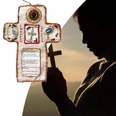 Mini Cross Shrine with Included for Prayer And Decoration