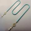 Imitation Turquoise Long Bead Chain Anti Slip Design Glasses Hanging Rope  For Women