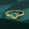 Clássico 925 Prata Esterlina Linda Lua Empilhável Ouro CZ Anéis de Dedo para Mulheres Minimalista Jóias Finas Anel de Casamento Nupcial
