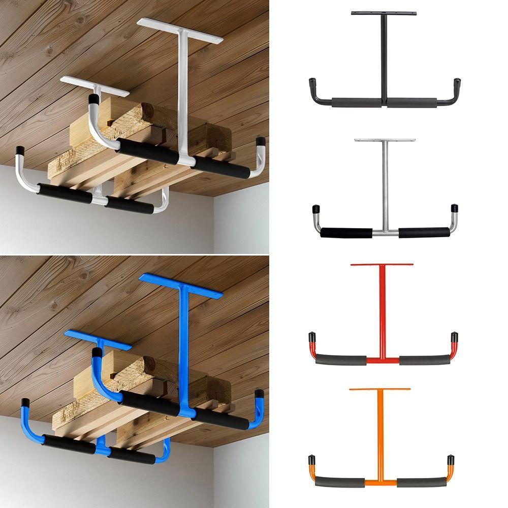 Wall Mounted Ceiling Rack Shelf Rust-resistant Overhead Garage Storage Hook  Ladder