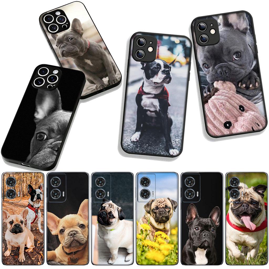 Für Motorola Moto G04 G13 G14 G22 G23 G20 G32 G34 G35 G64 G82 G84 G53 G60 G72 E14 E15 E13 Handyhülle Haustier Frankreich Hund Bulldogge