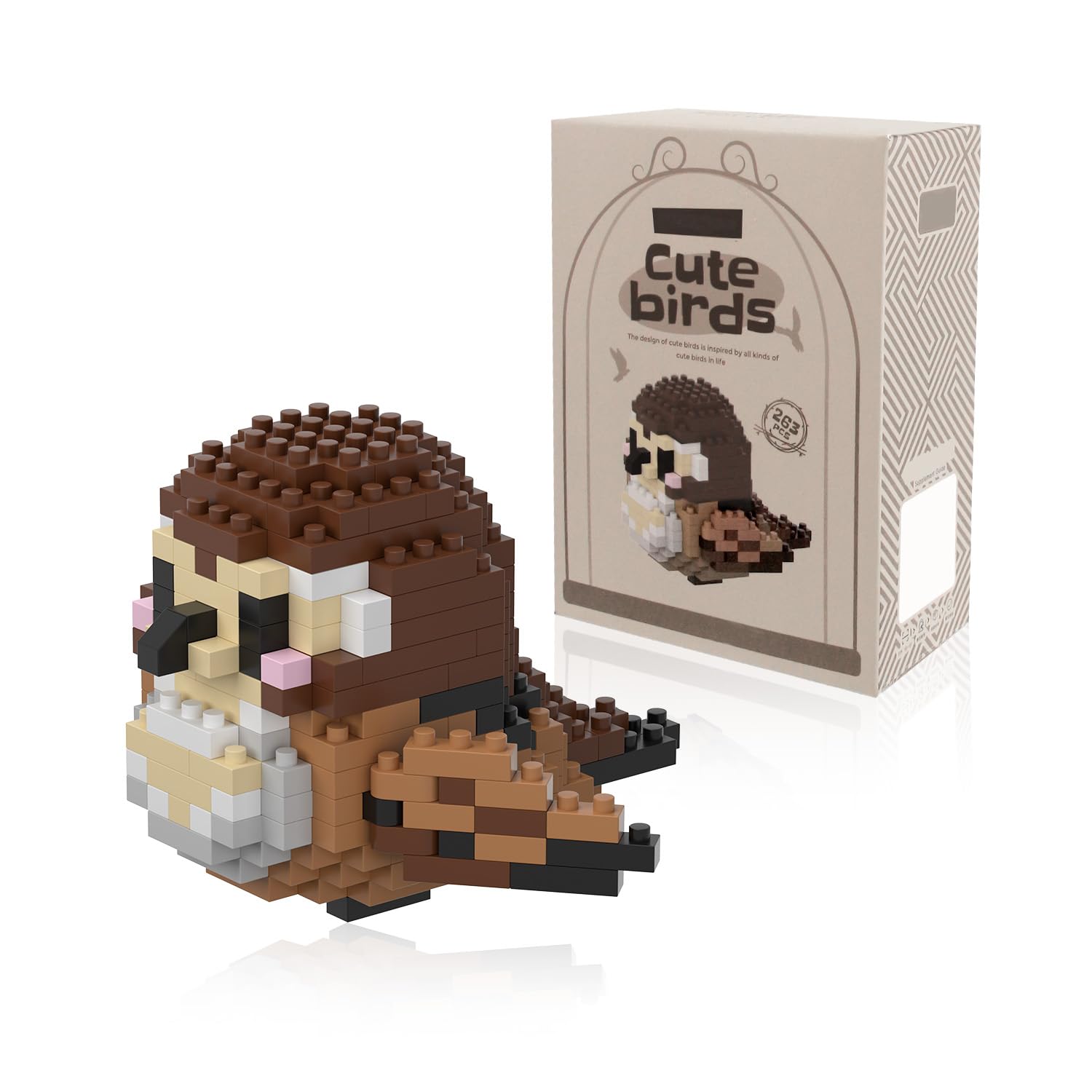 

BOROLA Микро Попугай Создание милой мини-коллекции блоков для яркой и креативной игрушки для веселой сборки попугая Набор, тематический попугай для детей, (коричневый