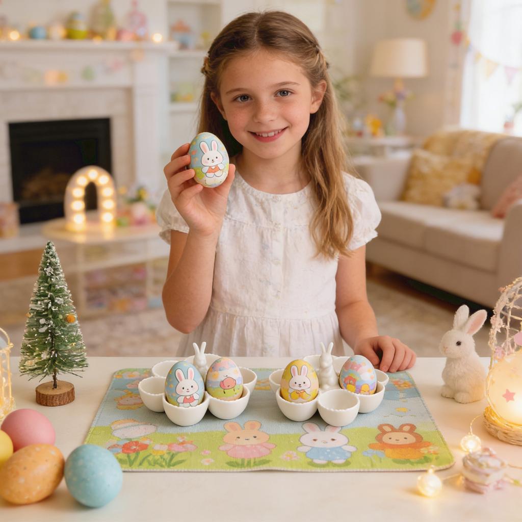 Cute Bunny-Shaped Egg Tray Table Decoration, Egg Tray Festive Decoration