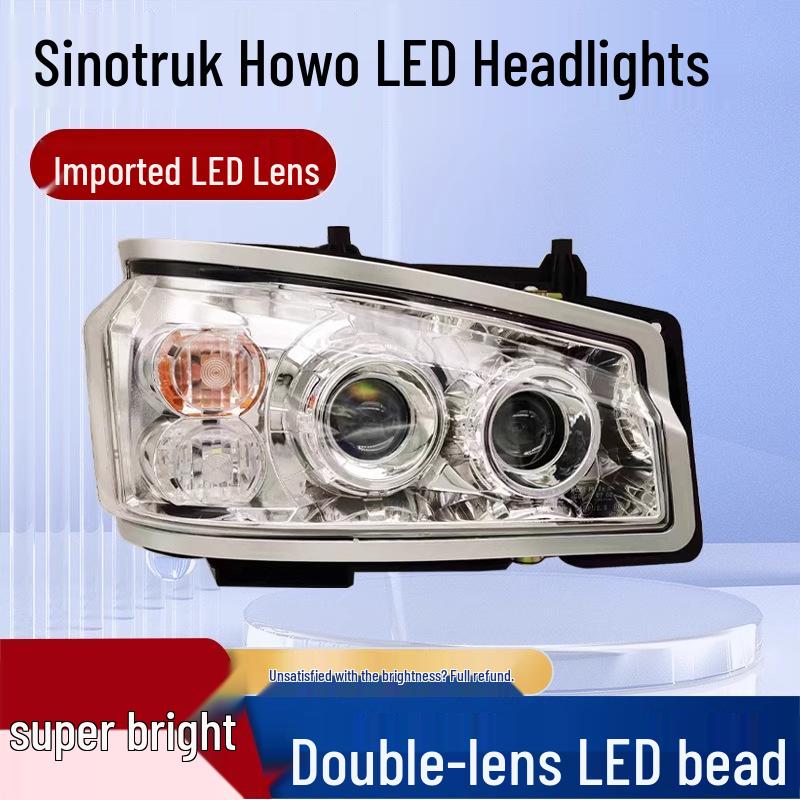 Sinotruk Howo 380/336 Headlight Assembly: Super Bright LED Laser Lens & Turn Signal Driver Side Left
