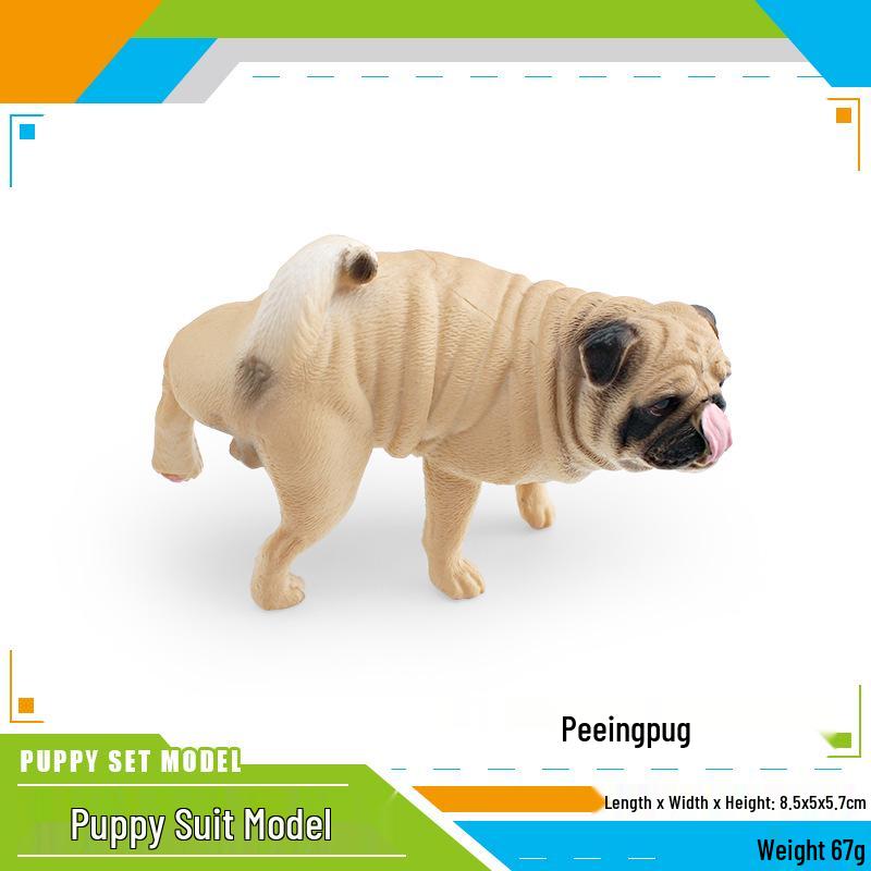 Pug Dog Model Toy for Children's Cognitive Play and Decoration
