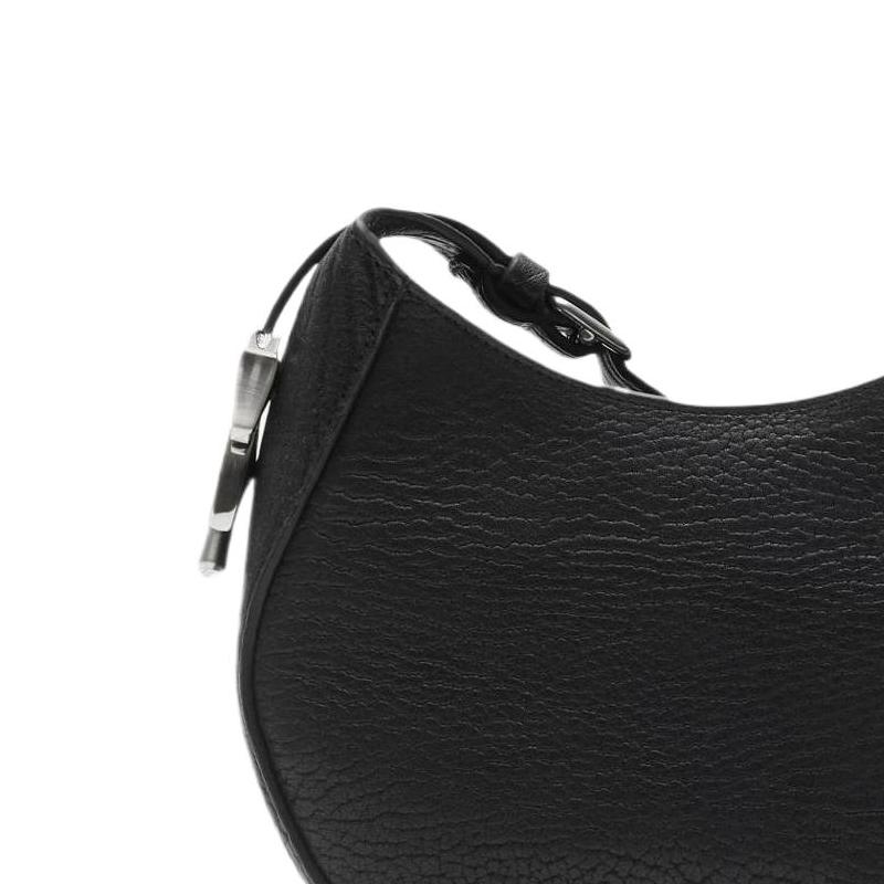 Burberry Solid Color Minimalist Zipper Closure Grain Calfskin Handheld Shoulder Bag Small Women handbags Black 80809551