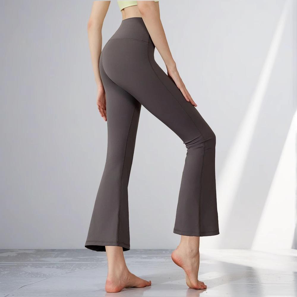 Small Nine-point Yoga Pants, High Waist, Hip Lift, Sports Fitness Wide-leg Pants, and Micro-flared Leggings for Women.