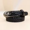 Mary Handmade Braided Leather Belt, Top Grain Cowhide Women's Belt, Full Grain Genuine Leather Belt