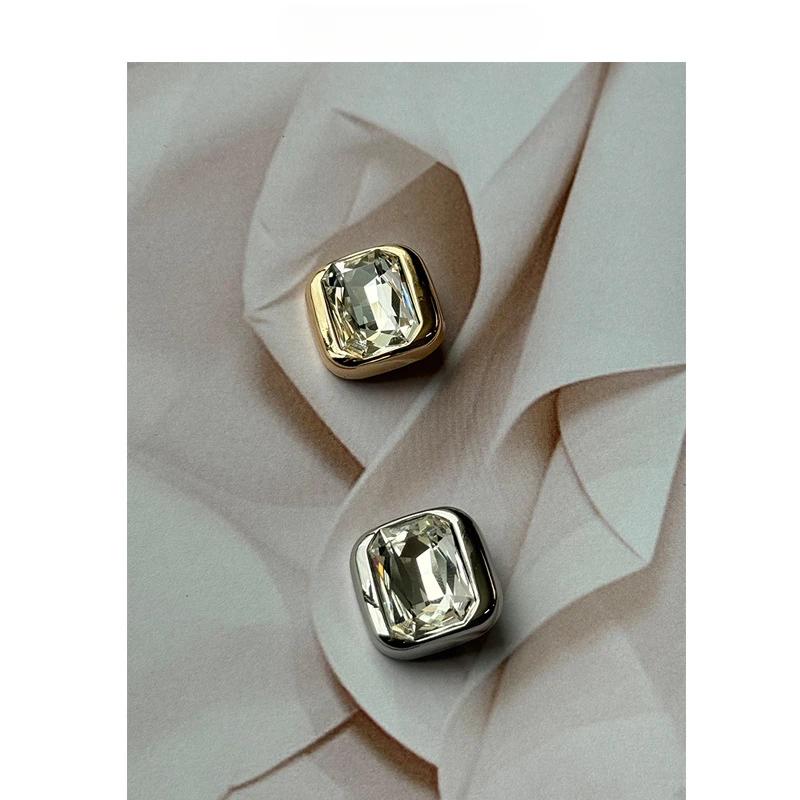 5pcs Fashionable Diamond Buttons High Quality Large Rhinestone Metal Shank Buttons Clothes Decorative Buttons