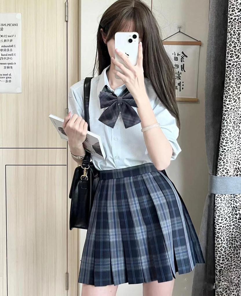 QOOLY Cosplay Uniform JK Halloween High School Girl Junior High School Student Party Long Size S 4-Piece Set, Skirt, Costume, Uniform, Uniform,