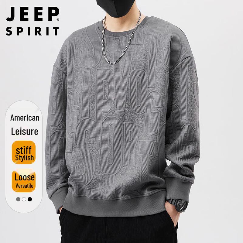 

JEEP SPIRIT Men s Casual Round Neck Sweatshirt XL